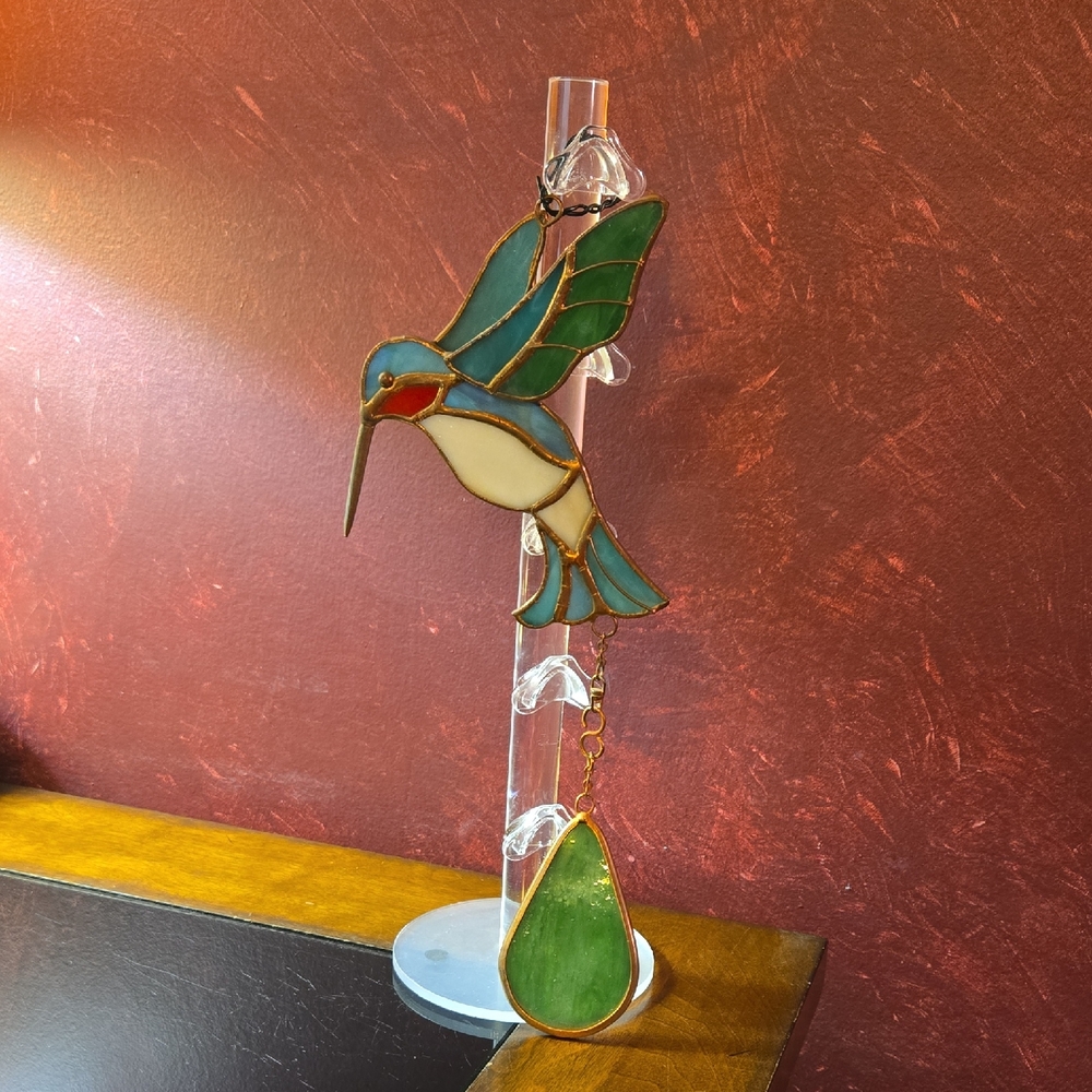 Vintage Gallery Inc. Stained Glass Humming Bird Suncatcher